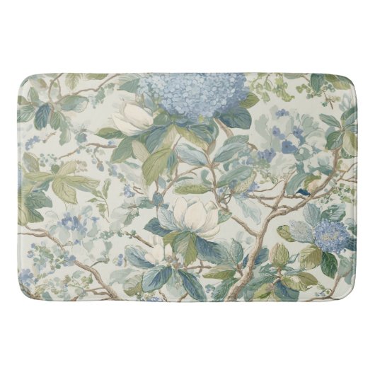 Tapis De Bain Willow Little Magnolia Wallpaper Floral Coastal  (Devant)