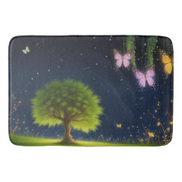 Tapis De Bain Willow Tree de nuit avec papillons et lucioles