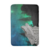 Tapis De Bain Wolf Howling à la Lune (Devant (Vertical))