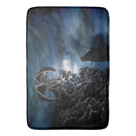 Tapis De Bain Wolf Moon - Wolf avec Golem (devant Vertical)