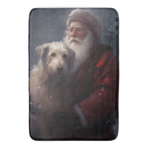 Tapis De Bain Wolfhound avec Noël Festif du Père Noël