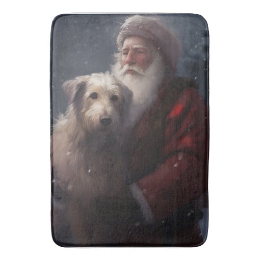 Tapis De Bain Wolfhound avec Noël Festif du Père Noël (devant Vertical)