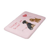 Tapis De Bain Woof You Be Mine Valentine Dogs (Angle)
