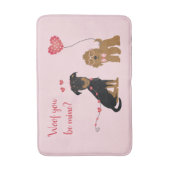 Tapis De Bain Woof You Be Mine Valentine Dogs (Devant (Vertical))