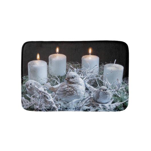 Tapis De Bain Wreath de l'Avent blanc (Devant)