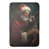 Tapis De Bain Xoloitzcuintli avec Noël Festif du Père Noël (devant Vertical)