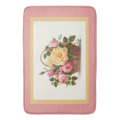 Tapis De Bain Yellow And Pink Roses Bath Mat (devant Vertical)