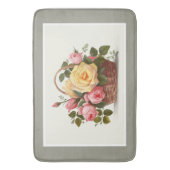 Tapis De Bain Yellow And Pink Roses Bath Mat (devant Vertical)