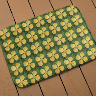Tapis De Bain Yellow Celandine Poppy Floral Pattern