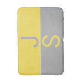 Tapis De Bain Yellow & Grey Modern Initials monogram (Devant (Vertical))