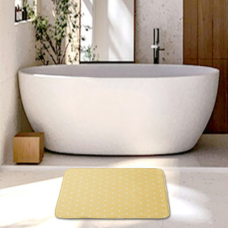 Tapis De Bain Yellow Hearts Pattern Bath Mat