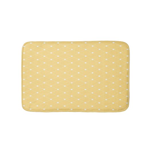 Tapis De Bain Yellow Hearts Pattern Bath Mat (Devant)