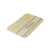 Tapis De Bain Yellow Wildflowers Pattern Monogram Name (Angle)
