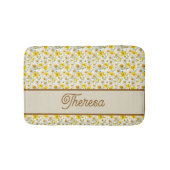 Tapis De Bain Yellow Wildflowers Pattern Monogram Name (Devant)