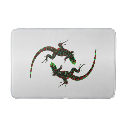 Tapis De Bain Yin Yang Lizards Argent (Devant)