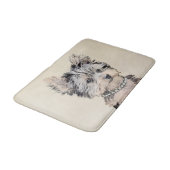 Tapis De Bain Yorkshire Terrier Puppy Peinture Chien original (Angle)