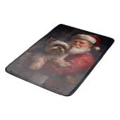 Tapis De Bain Yorkshire Terrier Santa Claus Festive Noël (Angle)