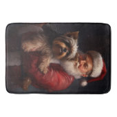 Tapis De Bain Yorkshire Terrier Santa Claus Festive Noël (Devant)