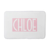 Tapis De Bain Your | Bold White Text on Light Pink (Devant)