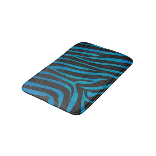 Tapis De Bain Zebra Black et Blue Print (Angle)