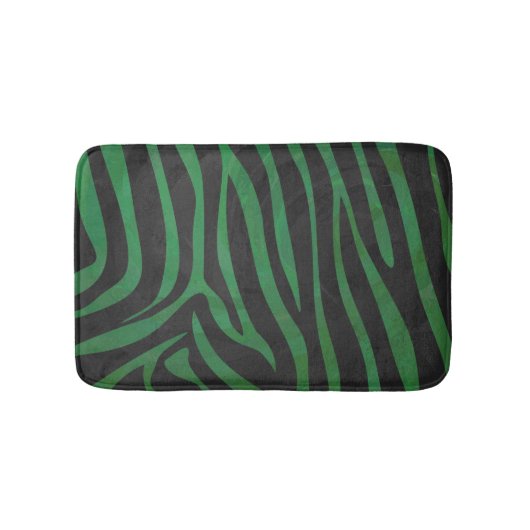 Tapis De Bain Zebra Black et Green Print (Devant)