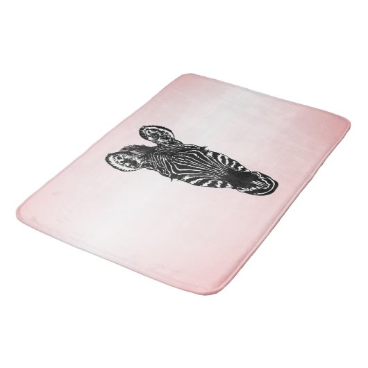 Tapis De Bain Zebra Head on Pink (Angle)