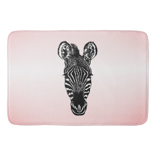 Tapis De Bain Zebra Head on Pink (Devant)