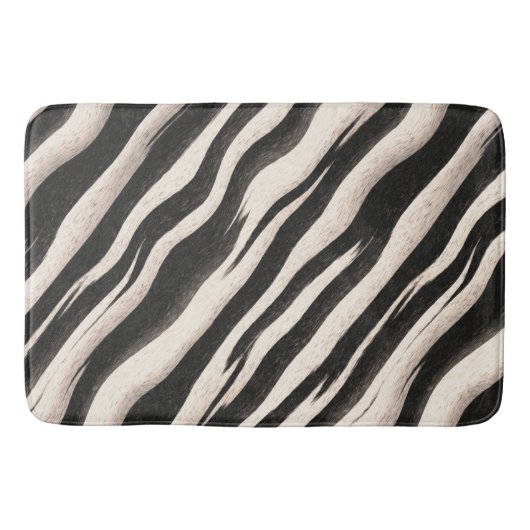 Tapis De Bain Zebra raye une texture transparente + vos idées (Devant)