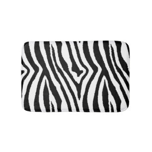 Tapis De Bain Zebra Stripes noir et blanc Poster de animal Saf