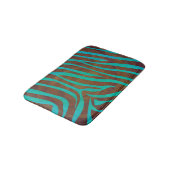 Tapis De Bain Zèbre Marron et Imprimé Sarcelle (Angle)