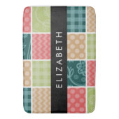 Tapis De Bain Zigzag, Chevron, En vichy, Pois, Votre Nom (devant Vertical)