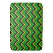 Tapis De Bain Zigzag de chevron vert, noir et jaune (devant Vertical)