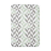 Tapis De Bain ZigZag géométrique Sage Green et Silver (Devant (Vertical))