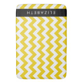 Tapis De Bain Zigzag Jaune, Chevron Jaune, Votre Nom (devant Vertical)