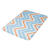 Tapis De Bain Zigzag Motif orange blanc et bleu (Angle)
