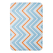 Tapis De Bain Zigzag Motif orange blanc et bleu (devant Vertical)
