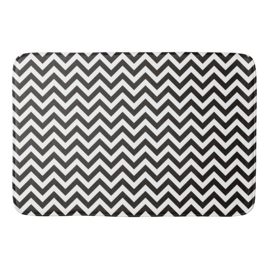 Tapis De Bain ZIGZAG pattern - black + your background & ideas (Devant)