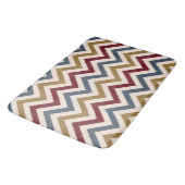 Tapis De Bain Zigzag Répéter Ptn Or rouge & bleu sur crème (Angle)