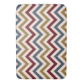 Tapis De Bain Zigzag Répéter Ptn Or rouge & bleu sur crème (devant Vertical)