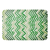 Tapis De Bain ZigZag vert et blanc (Devant)