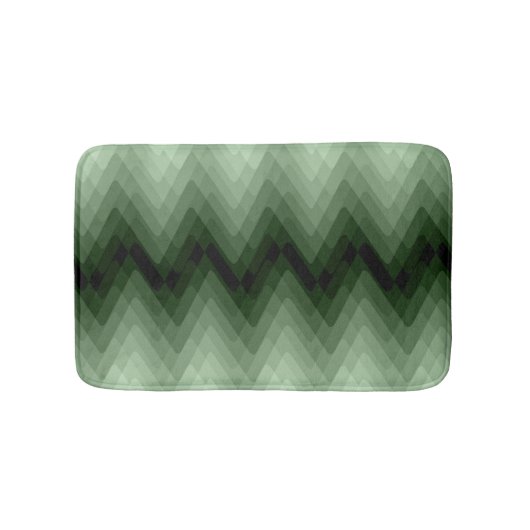 Tapis De Bain Zigzag vert foncé et menthe. lancer l'oreiller (Devant)