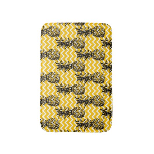 Tapis De Bain Zigzags d'ananas (Devant (Vertical))