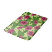 Tapis De Bain Zinnias rose sur vert clair (Angle)