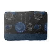Tapis De Bain Zodiaque magic | Dark Navy Blue Gothic Skull (Devant)