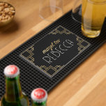 Tapis De Bar Bar ou Bat mitzvah noir Art déco<br><div class="desc">Barre ou Bat mitzvah moulé en PVC Bar Mat, Black Art Déco Personnalisez en supprimant le texte modifiable et en ajoutant le vôtre. Choisissez votre style de police, votre couleur et votre taille préférés. Tous les éléments de conception peuvent être édités et transférés vers d'autres produits Zazzle. Mazel Tov !...</div>