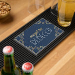 Tapis De Bar Bar ou marine Bat mitzvah Art déco<br><div class="desc">Barre ou Bat mitzvah moulé PVC Bar Mat, Marine Art Déco Personnalisez en supprimant le texte modifiable et en ajoutant le vôtre. Choisissez votre style de police, votre couleur et votre taille préférés. Tous les éléments de conception peuvent être édités et transférés vers d'autres produits Zazzle. Mazel Tov ! Style...</div>
