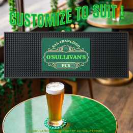 Tapis De Bar Créez votre propre pub irlandais vert San Francisc