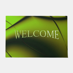 Tapis de bienvenue au design fractal vert élégant