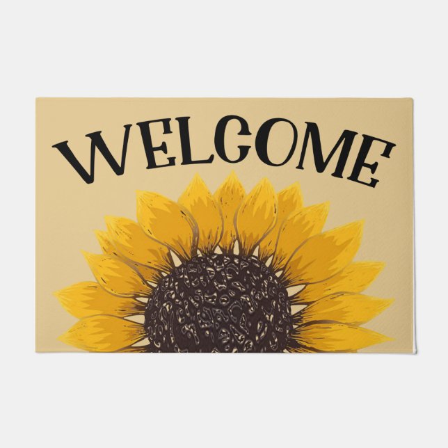 Tapis de bienvenue avec tournesol, meilleure fleur (Devant)
