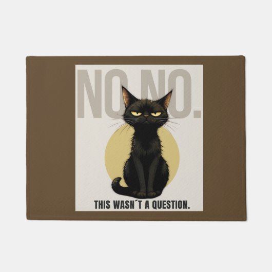 Tapis de bienvenue chat noir drôle – Chat NON NON (Devant)
